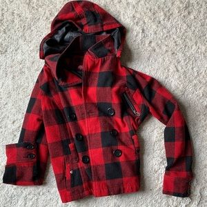 Buffalo plaid spring coat L